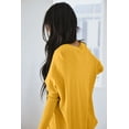 thumbnail image 3 of Wenseny Loose Fit Sweater For Women With Pocket Long Sleeve Lightweight Knitted Sweater Mustard S, 3 of 5
