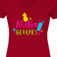 thumbnail image 4 of Inktastic Aloha Beaches, Flowers, Pineapple, Cocktail Women's V-Neck T-Shirt, 4 of 5