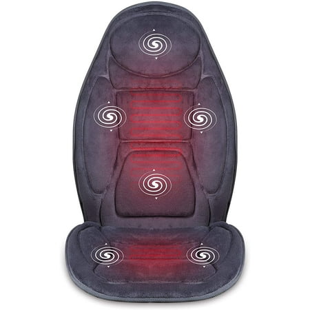 SNAILAX Vibration Massage Seat Cushion with Heat 6 Vibrating Motors and 3 Therapy Heating Pad, Back Massager, Massage Chair Pad for Home Office Car use