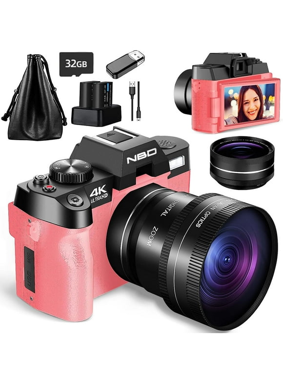 NBD Digital Camera 4K 48MP Vlogging Camera for YouTube with WiFi and Webcam,16x Digital Zoom Video Camera with Wide-Angle & Macro Lens