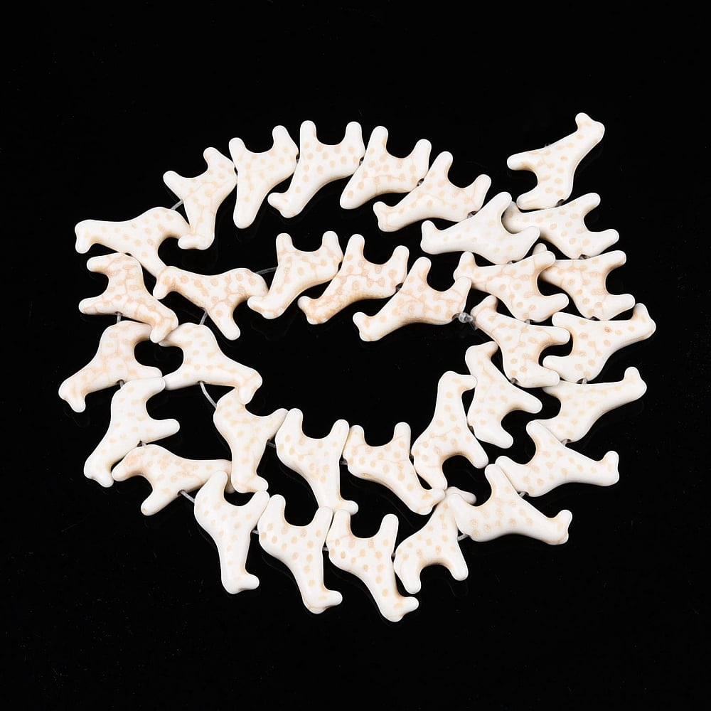 10strands Turquoise Beads Strands Dyed Giraffe Old Lace 14x20x5.5mm Hole: 1.5mm about 31~34pcs/strand 15.16~16.57''(38.5~42.1cm)