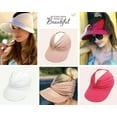 thumbnail image 3 of CoCopeaunts Visors for Women Sun Hat Beach Hat Wide Brim Hats Sun Visor UV Protection Elastic Empty Top Hiking Travel Jogging Cap, 3 of 8