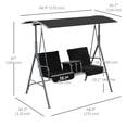 thumbnail image 3 of Outsunny 2-Seat Patio Swing Chair with Adjustable Canopy, Centre Table, 3 of 10