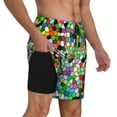 thumbnail image 3 of Daiia Colorful Tie Dye Stained Glass Mens Swim Trunks Swim Shorts Quick Dry Swim Shorts with Mesh Lining Pockets-Small, 3 of 9
