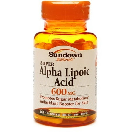 Sundown Naturals super acide alpha-lipoïque, 600mg, capsules 60 ch