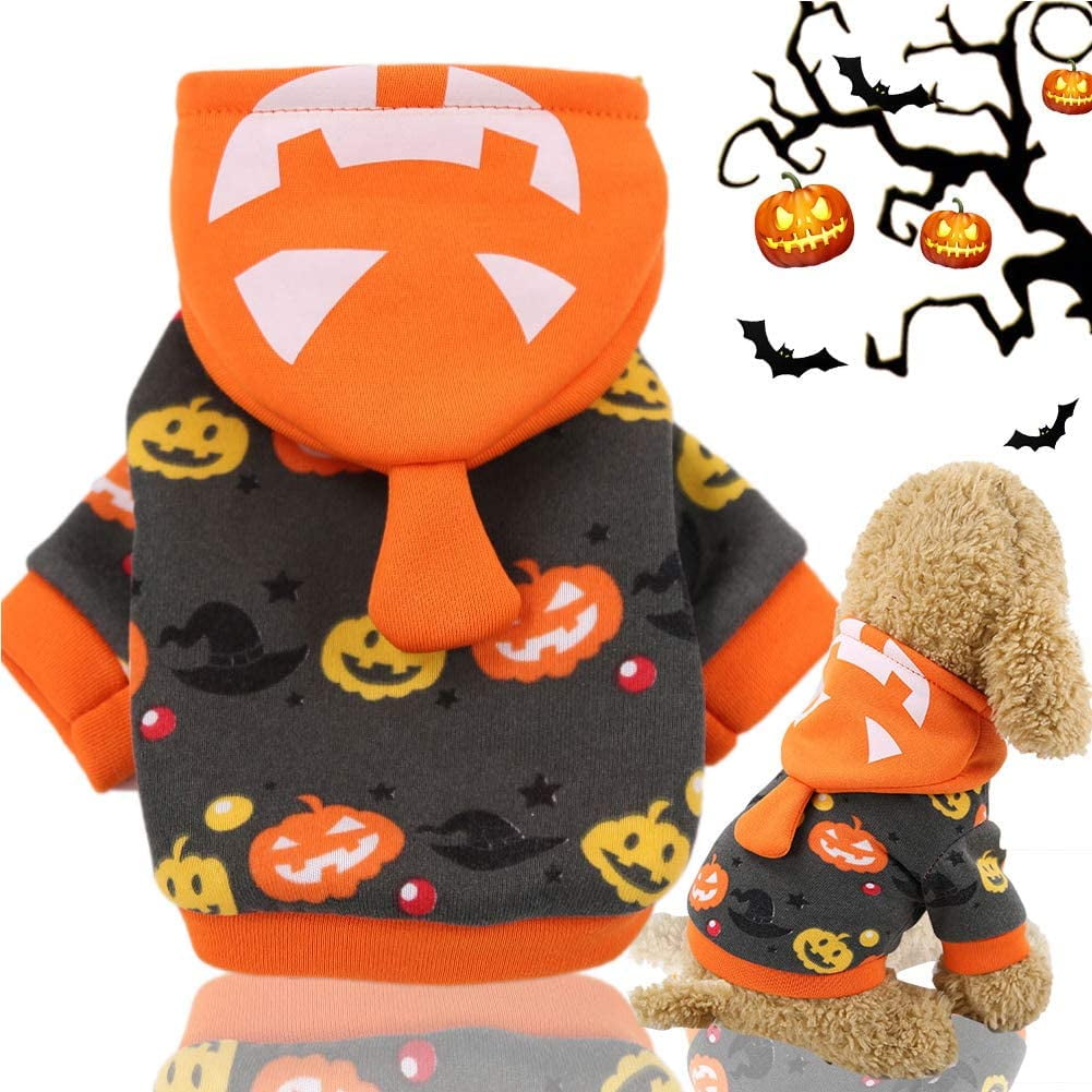 XBRW Halloween Cartoon Dog Hoodies with Hat Funny Cat Clothes Tiger Dinosaur Duck Pumpkin Design Warm Pet Suit Four-Legged Costume for Small Medium Dog (Pumpkin, L (Back Length 45cm/ XBRW Halloween Cartoon Dog Hoodies with Hat Funny Cat Clothes Tiger Dinosaur Duck Pumpkin Design Warm Pet Suit Four-Legged Costume for Small Medium Dog (Pumpkin, L (Back Length 45cm/