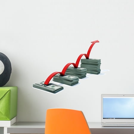 Busines Graph with Money Wall Decal by Wallmonkeys Peel and Stick Graphic (18 in W x 14 in H) WM57178