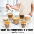 thumbnail image 3 of Zulay Kitchen Milk Frother Handheld Easy-to-Grip Hand Mixer Electric - Twister-Design White/Gold, 3 of 7