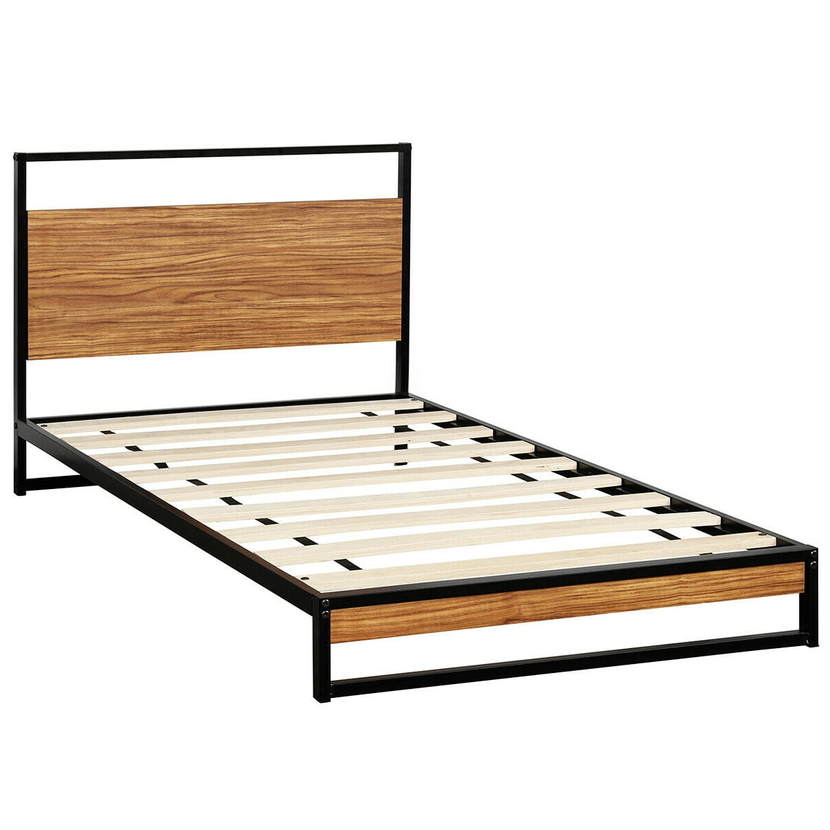 Gymax Metal Twin Size Platform Bed Frame w/ Headboard ...