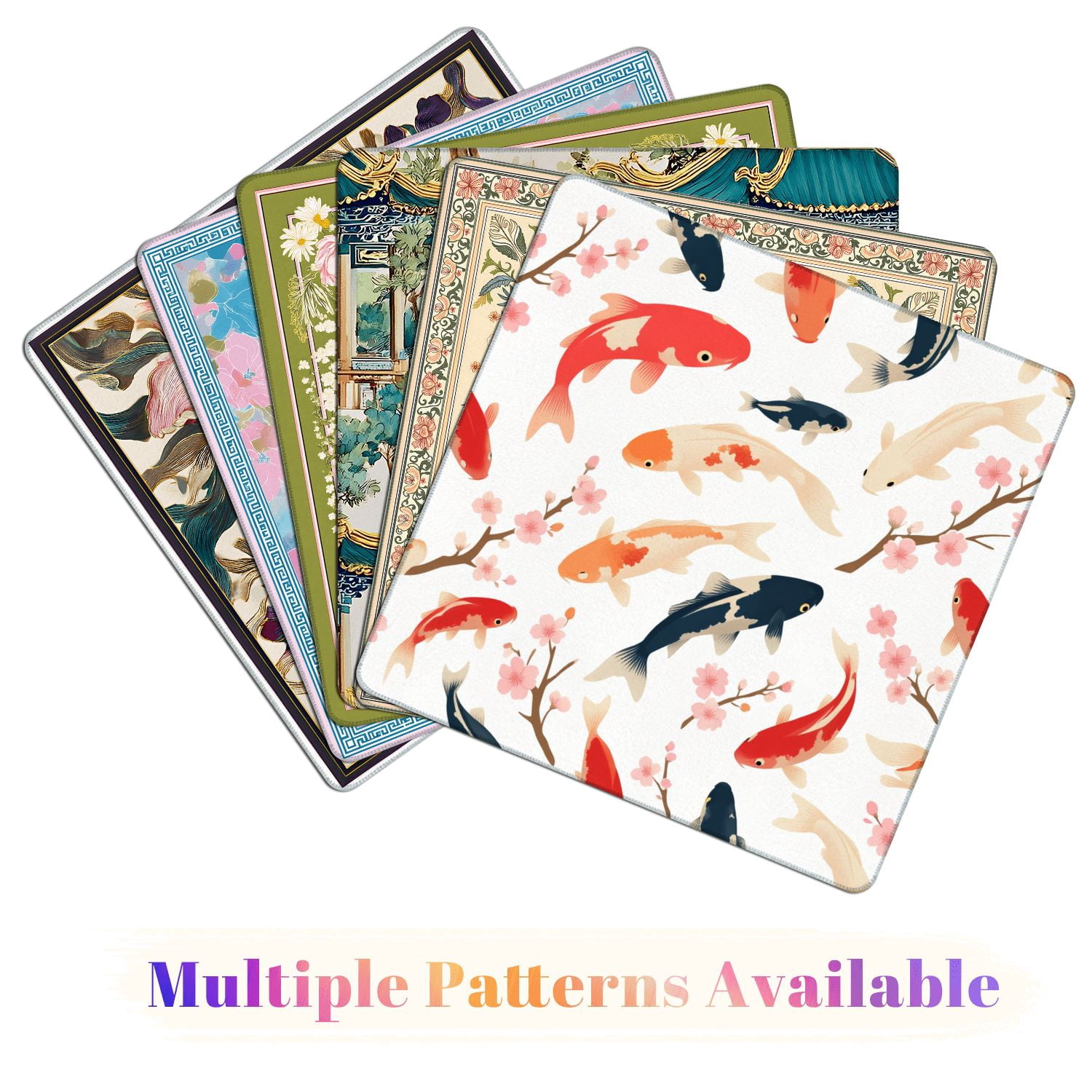 Mahjong Mat 31.5" x 31.5" Garden Oriental china garden spring asian fishes nature art Non-Slip Noise Reduction American Mahjong Tiles Table Cover for Dominoes Poker Card Board Games Gift