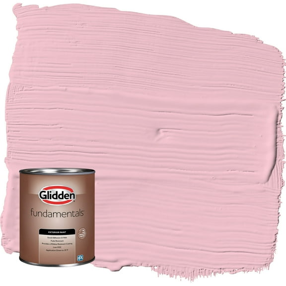 Glidden Fundamentals Rose Melody / Pink Semi-Gloss Exterior Paint, 1 Gallon