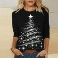 thumbnail image 2 of Christmas Costumes for Women Glitter Christmas Tree Shirt Womens 3/4 Sleeve Tops Crewneck Casual T Shirt Vacation Shirts, 2 of 5