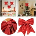 thumbnail image 2 of Glitter Christmas Tree Topper Bow Sequin Wreath Bows Large Decorative Bows for Xmas Tree Home Door Outdoor Indoor Christmas Party Decorations and Holiday Displays, 17*20CM, 2 of 6