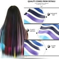 MORICA Colored Hair Extension, 10 PCS Crystal Blue Clip in Hair Extensions Highlight Colorful