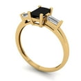 thumbnail image 2 of Clara Pucci 14K Yellow Gold Solid Gold Onyx Three-Stone Anniversary Ring for Women - 0.8 cttw Emerald Cut, 2 of 8
