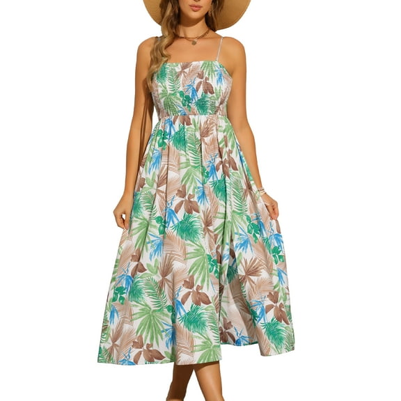 DARING DIVA Sleeveless Camisole Floral Long Casual Dress XS Green