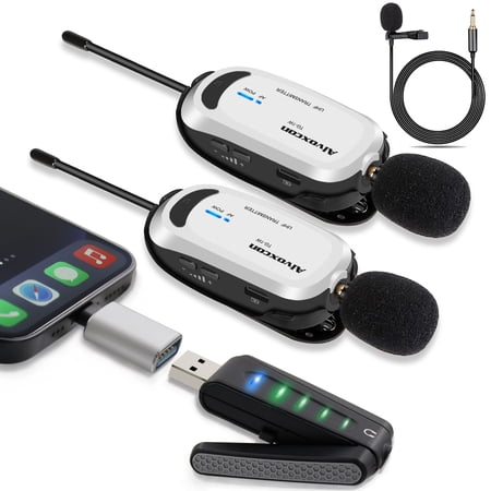 Wireless lavalier Microphone for iPhone & Computer USB Dual Lapel Mic System for Android  PC  Laptop  Speaker  Podcasting  Vlog  YouTube  Conference  Vocal price history on PriceWatchPro