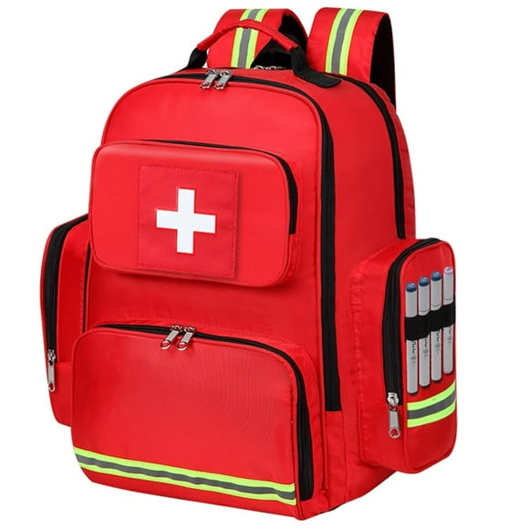 Gatycallaty First Aid Backpack Medical Emt First Responder Bag Empty Ems Emergency Home Health Hiking Trauma Travel Camping, Red, Large, First Aid Backpack With Shoulder Medical B