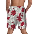 thumbnail image 4 of Goofa Leaves And Anemone Flowers In Red Grey Printed Men's Swim Trunks Board Shorts Quick Dry Mens Swimming Trunks with Compression Liner,Breathable Fit Hawaii Beach Shorts-3X-Large, 4 of 9