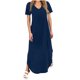 thumbnail image 1 of Vestido Corto para Mujeres Verano Cuello en V Bolsillo de Manga Corta Color Sólido Vestido de Cambio Casual para la Fiesta de la Playa de Primavera, 1 of 6