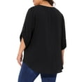 thumbnail image 4 of DARING DIVA Women's Plus Petal Sleeve Swiss Dots Blouse T-Shirt Tops 1X Black, 4 of 6