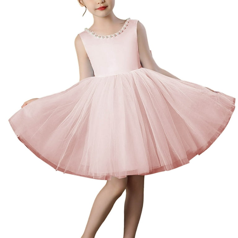 Bovxnpu Summer Girls Dresses, Girls Sleeveless Fitted Tulle Puff Floral  Girl Wedding Princess Gown Dress Girls Birthday Party Formal Dress -  Walmart.com