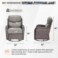 thumbnail image 4 of Gymojoy High Back Patio Swivel Rocking Patio Chairs, 2 PCS Wicker Outdoor Glider Chair with 6-inch Thick Cushion for Yard in Gray, 4 of 9