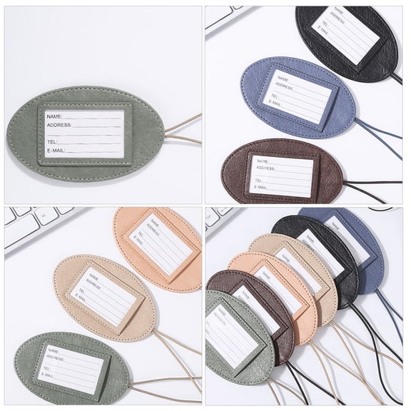 LOLIPPYY 3 Pack Assorted Color PU Luggage Tags for Suitcases, Lightweight, , Easy to Use Travel Accessories