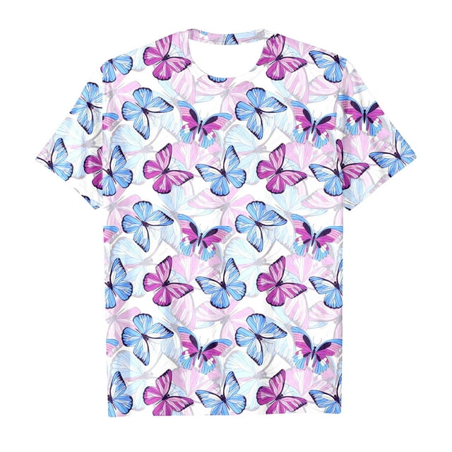 TZEWGL Chemise Décontractée pour Nouveau-Né Mode Imprimé Mignon Col Rond Manches Courtes Ample pour Nouveau-Nés Taille 6-7T