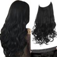 thumbnail image 2 of SARLA Extensions de Cheveux Invisibles avec 3 Clips Courts Synthétiques Ondulés Bandeau Transparent Réglable pour Femmes 14 Pouces Noir Jet, 2 of 4