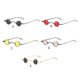 thumbnail image 4 of Qarigey Gafas de sol redondas Vintage Protección solar Marco de metal Portátil Moda Citas Compras Gafas de viaje Gafas decorativas Lentes Negro 1 Qarigey AP012744-01, 4 of 6