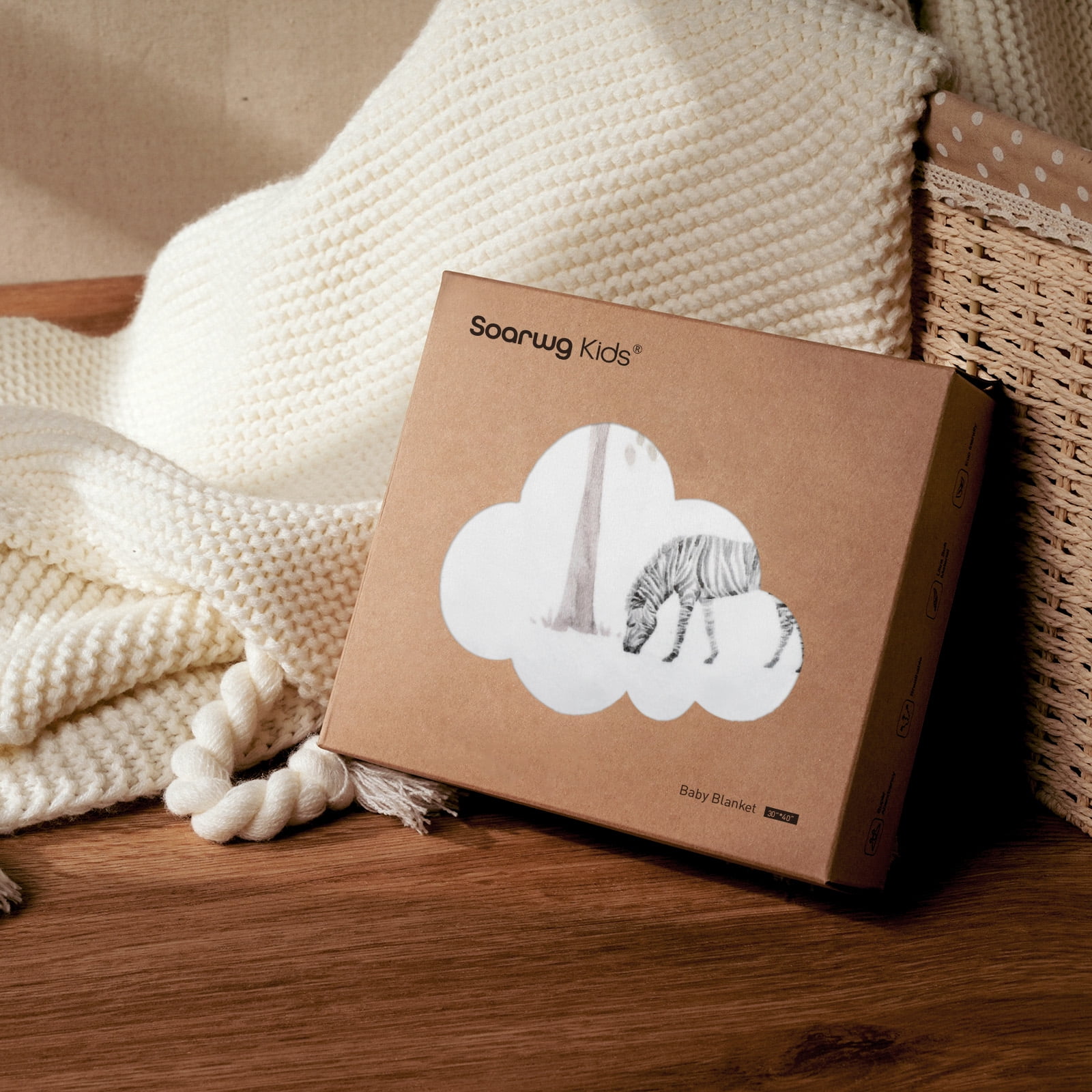 Gllquen Cozy Fuzzy Winter Elk Print Minky Baby Blanket, 30