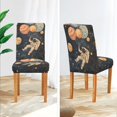 thumbnail image 3 of Yayeee 2 Pack Dining Chair Covers Stretch Parson Chairs Slipcovers Seat Protector, Retro Watercolor Planet, 3 of 6