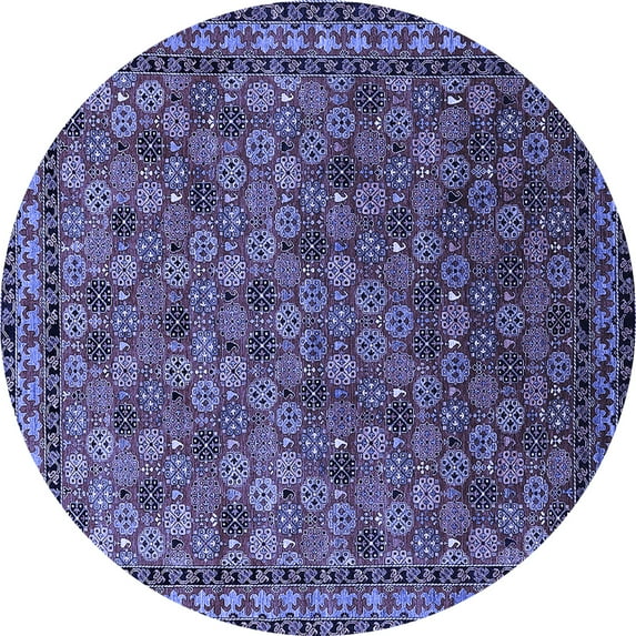 Ahgly Company Indoor Round Oriental Blue Industrial Area Rugs, 7' Round