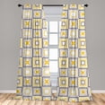 thumbnail image 4 of Ambesonne Abstract Art Curtains, Squares Star Shapes, Pair of 28"x84", Earth Yellow Taupe Grey, 4 of 4