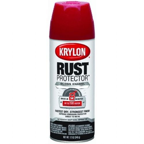 Krylon Rust Protector Rust Preventative Enamel Gloss Spray Paint, Cherry Red, 12 Oz.