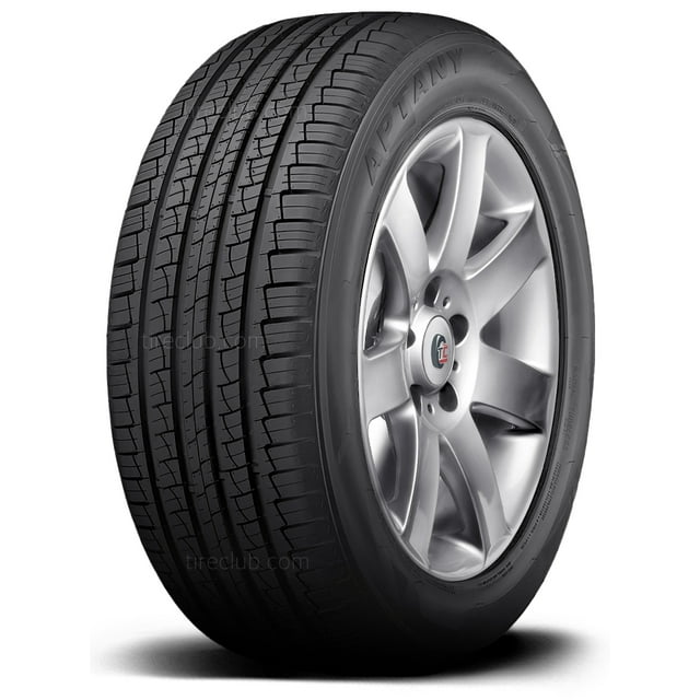llanta aptany flash ru028 215/55r18 95v neumático radial 215/55R18 95V BSW para SUV y camión ligero; vista 3/4 frontal centrada con banda de rodamiento simétrica de cuatro canales, ranuras de evacuación y hombros escalonados, costado negro con marca Aptany en relieve. Ancho 215 mm, perfil 55%, desgaste 420, tracción A, temperatura A; también adecuada como neumático de reemplazo para viajes largos.