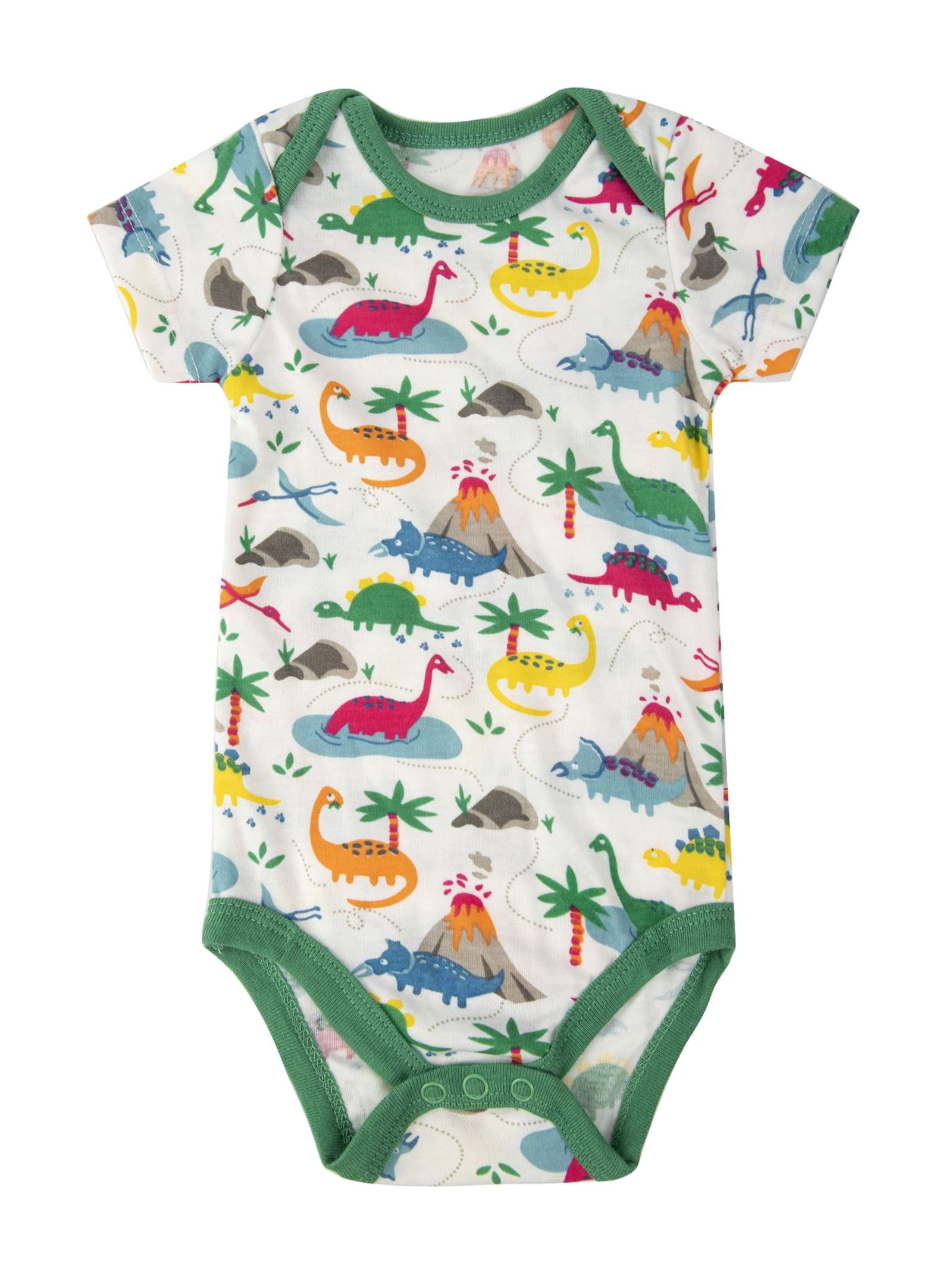 HWJAD Baby Boys 100% Cotton 5-pack Short Sleeve Bodysuits Onesies for Newborn Infant Baby