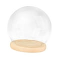 thumbnail image 2 of with Base Transparent Showcase Glass Cover Container 12cm Wood Base, 2 of 8