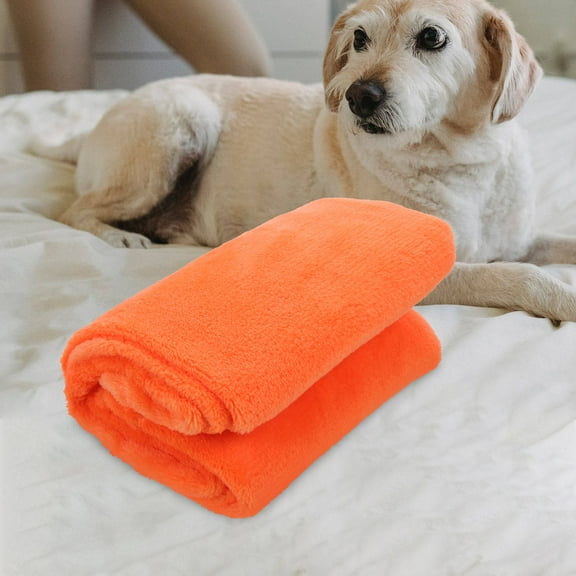 Toyvian Orange Fleece Throw Blanket for Cozy Home Use 1Pack