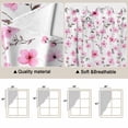 thumbnail image 3 of Pink Spring Floral Kitchen Window Curtains, Swag Curtains Valance for Bedroom Living Room Bathroom, Summer Botanical Elegant Rod Pocket Window Treatment Curtain Block Drapes 2 Panels 36"x36", 3 of 9