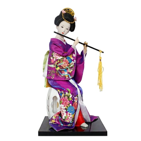 Axioma 12 inch Japanese Geisha Doll Asian Geisha for Bar, Home, Desk, Bedroom, Ornament Purple B