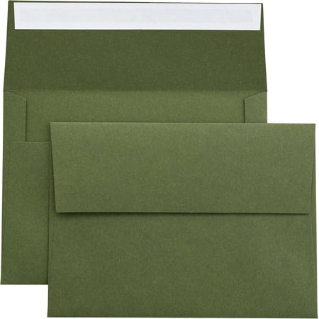 50 PCS 5x7 Envelopes, Olive Green Self- Adhesive A7 Envelopes for Weddings, Invitation Cards, Photos, Postcards, Greeting Cards Mailing, Baby Shower, Graduation, Christmas Gift Cards