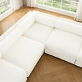thumbnail image 5 of Modern 6-Piece Modular Sectional Sofa with Storage Soft White Couch Chenille Fabric Contemporary Cylindrica Design, Large Sectional Couches for Living Room, 5 of 9