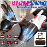 12V 120W 5000kpa Handheld Vacuum Cleaner - Hand Vacuum Pet Hair Vacuum, Car Vacuum Cleaner Dust Busters for Home and Car Cleaning Wet & Dry