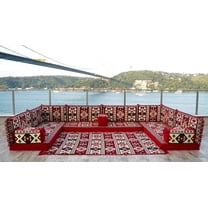 Arabic Floor Sofa Set, Moroccan Sofas, Red Turkish Sofa, Floor Cushions, Patio Sofa, Terrace Sofa Sets, Modular U Shaped Couch