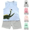 thumbnail image 4 of Infant Boy Clothes Boy's Kids Spring Summer Cotton Dinosaur Printed Short Sleeve Casual 6 12 18 24Months 2T 3T T-Shirt with Solid Shorts 2Pcs Outfit T Shirts Tops Outfits Set 2 Piece, 4 of 4