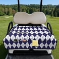 thumbnail image 2 of Psesaysky Universal Golf Cart Seat Covers for Club Car, Foldable, Washable, Breathable, Non-Slip Seat Towel Blanket with 4 Pockets for Golf Lovers, Blue Tartan, 2 of 8