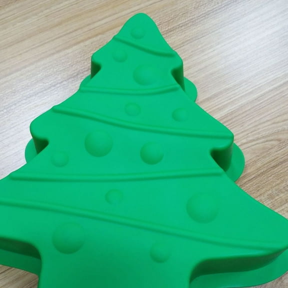 RENACLIPY 2-Pack Silicone Christmas Tree Cake Mold Non-Stick Green Baking Mold for Home Holiday Dessert