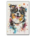 thumbnail image 2 of Miniature American Shepherd Dog Wall Art Animal Oil Painting On Canvas Poster Dog Watercolor Colorful Cute Dogs Aesthetic Room Decor Canvas Poster Unframe 8x12 inch, 2 of 6
